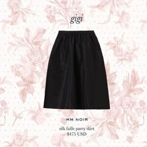 Molly Moorkamp Black Silk Faille Gigi Skirt